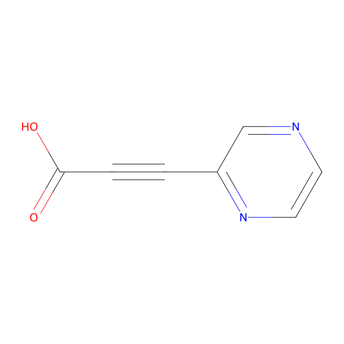 3-(Pyrazin-2-yl)prop-2-ynoic acid molecular structure, CAS 1339358-41-6
