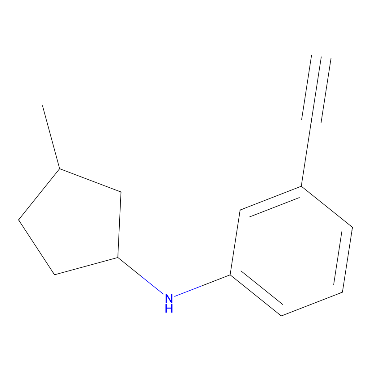 3-ethynyl-N-(3-methylcyclopentyl)aniline molecular structure, CAS 1339358-52-9
