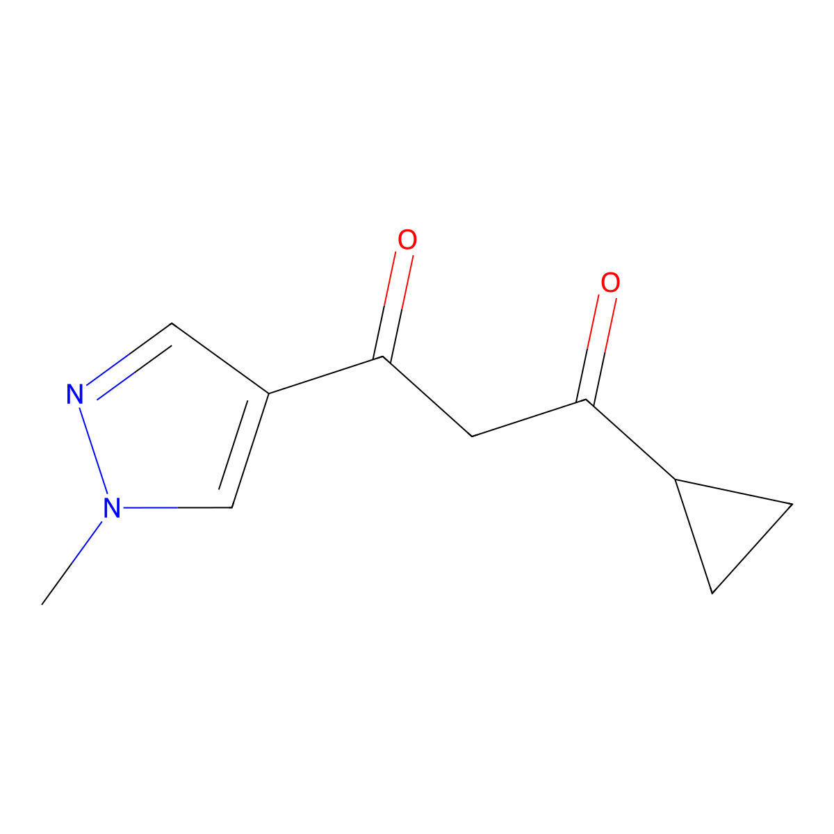 1-Cyclopropyl-3-(1-methyl-1h-pyrazol-4-yl)propane-1,3-dione molecular structure, CAS 1339359-13-5