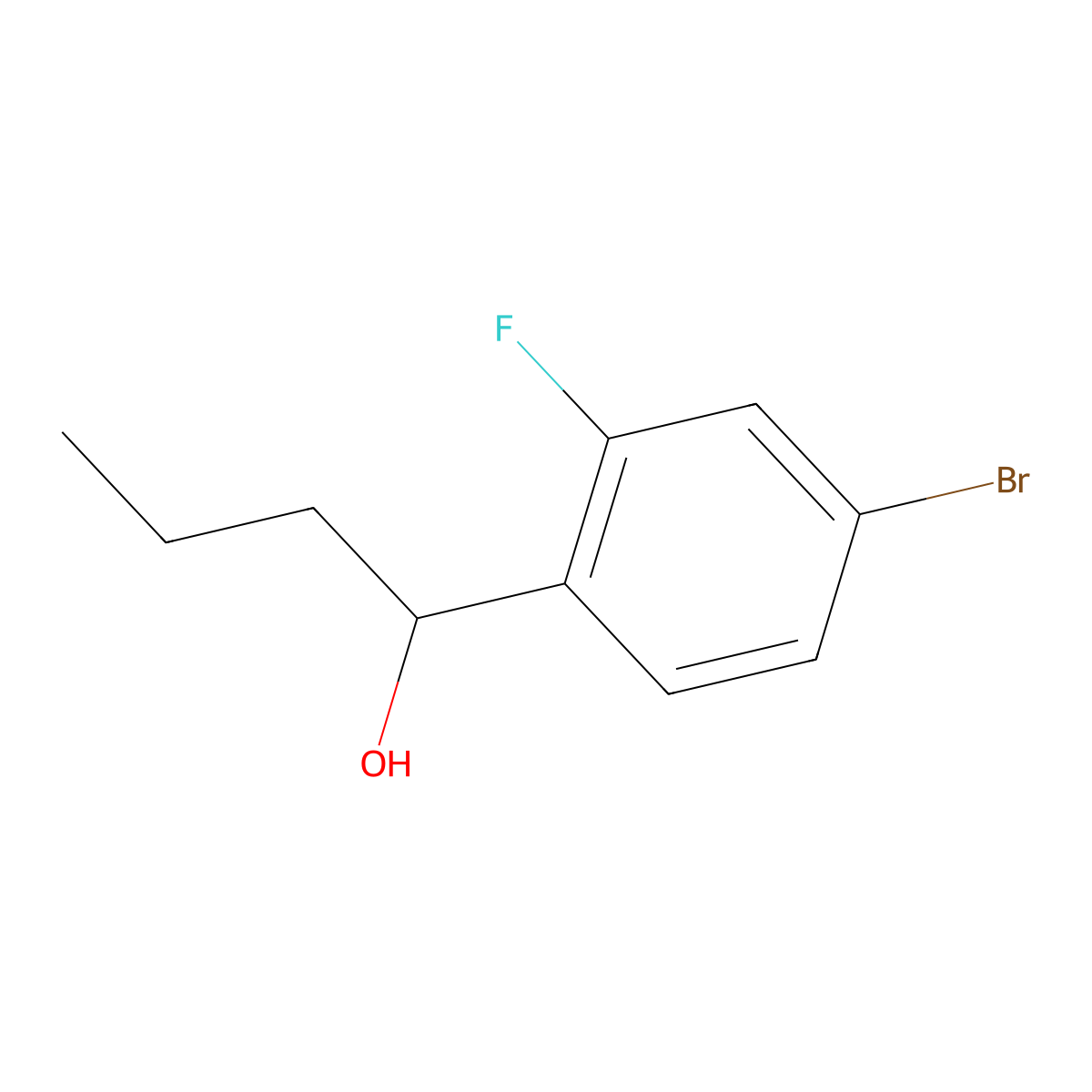 1-(4-Bromo-2-fluorophenyl)butan-1-ol molecular structure, CAS 1339359-94-2