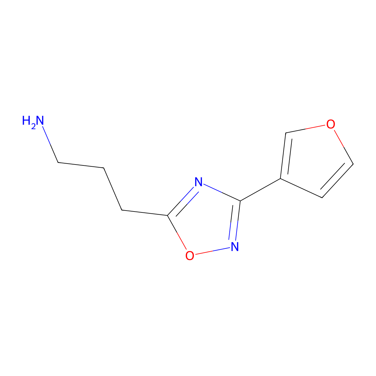 3-(3-(Furan-3-yl)-1,2,4-oxadiazol-5-yl)propan-1-amine molecular structure, CAS 1339360-81-4
