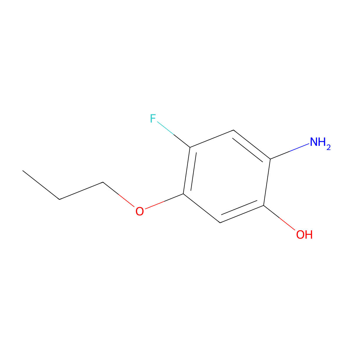 2-Amino-4-fluoro-5-propoxyphenol molecular structure, CAS 1339361-63-5