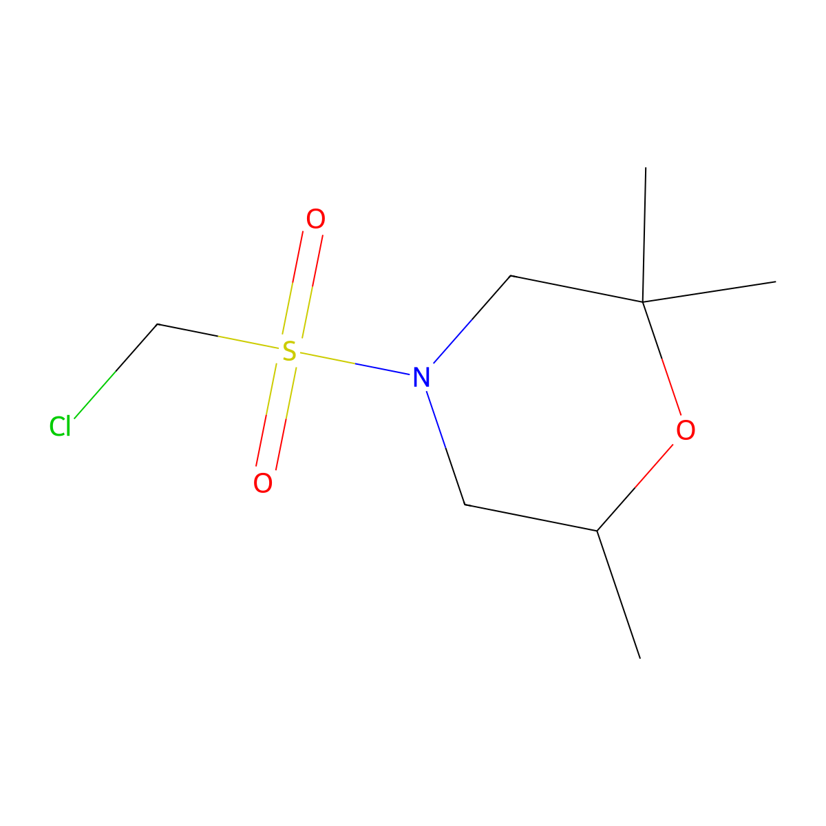 4-Chloromethanesulfonyl-2,2,6-trimethylmorpholine molecular structure, CAS 1339364-90-7