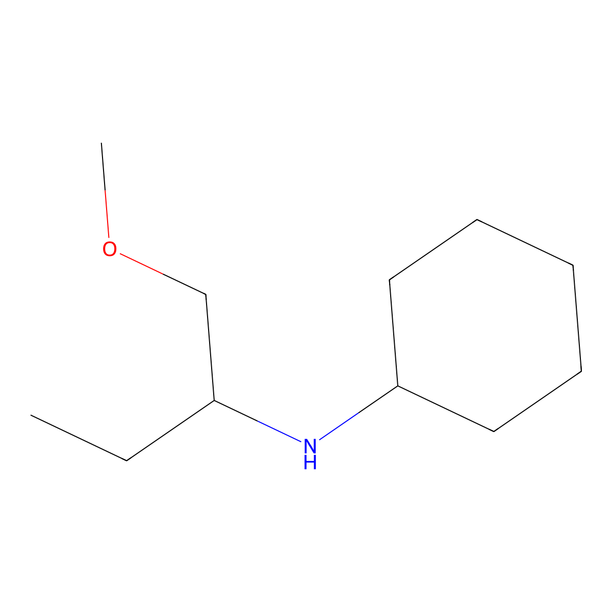 N-(1-methoxybutan-2-yl)cyclohexanamine molecular structure, CAS 1339365-39-7