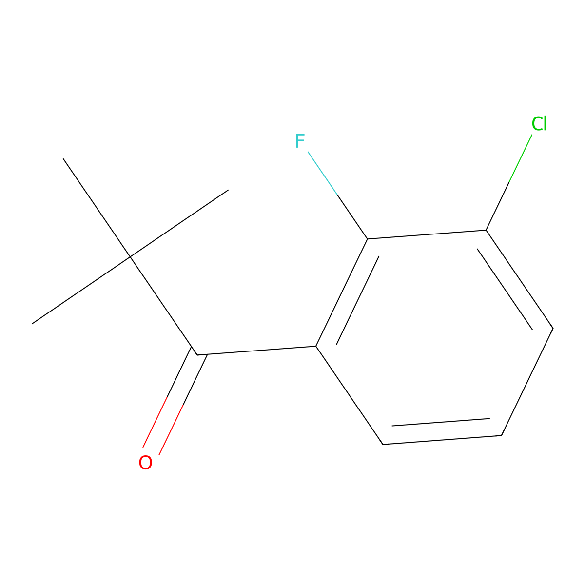 1-(3-Chloro-2-fluorophenyl)-2,2-dimethyl-1-propanone molecular structure, CAS 1339365-83-1