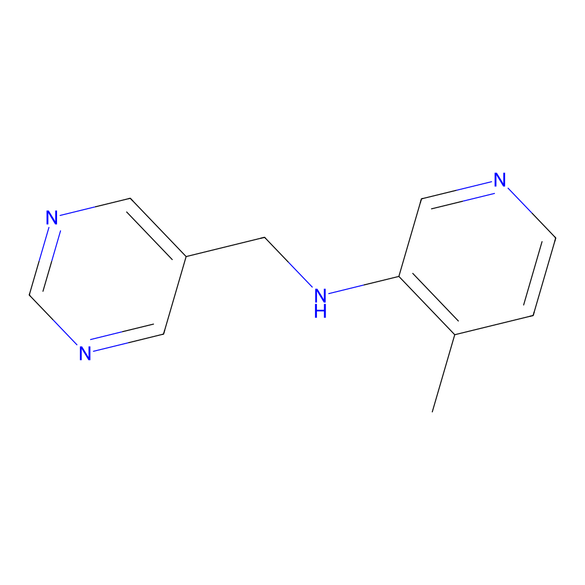 4-methyl-N-(pyrimidin-5-ylmethyl)pyridin-3-amine molecular structure, CAS 1339368-28-3