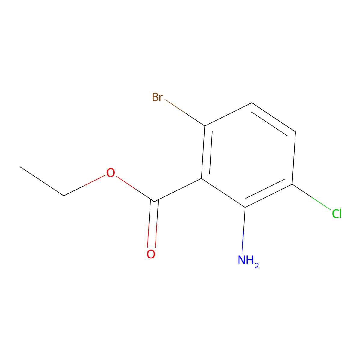 Ethyl 2-amino-6-bromo-3-chlorobenzoate molecular structure, CAS 1339370-03-4