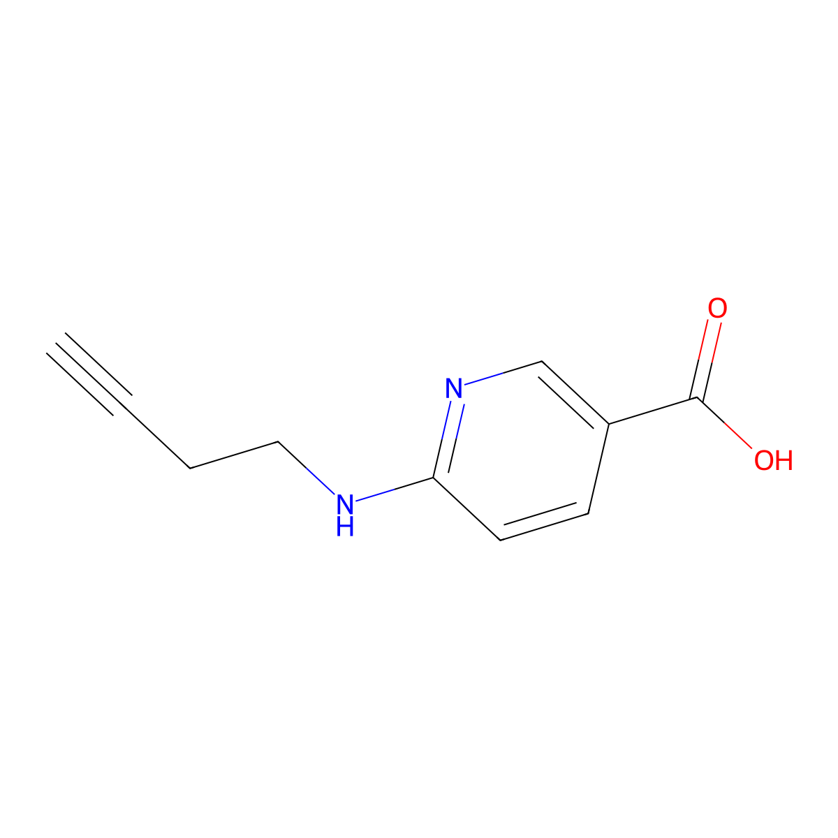 6-[(But-3-yn-1-yl)amino]pyridine-3-carboxylic acid molecular structure, CAS 1339370-80-7