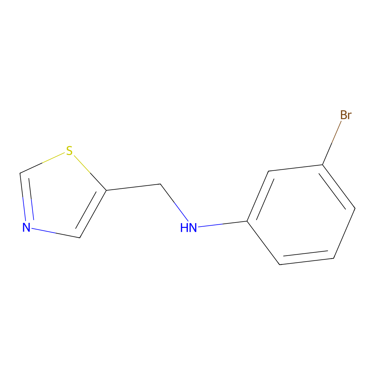 3-bromo-N-[(1,3-thiazol-5-yl)methyl]aniline molecular structure, CAS 1339373-75-9