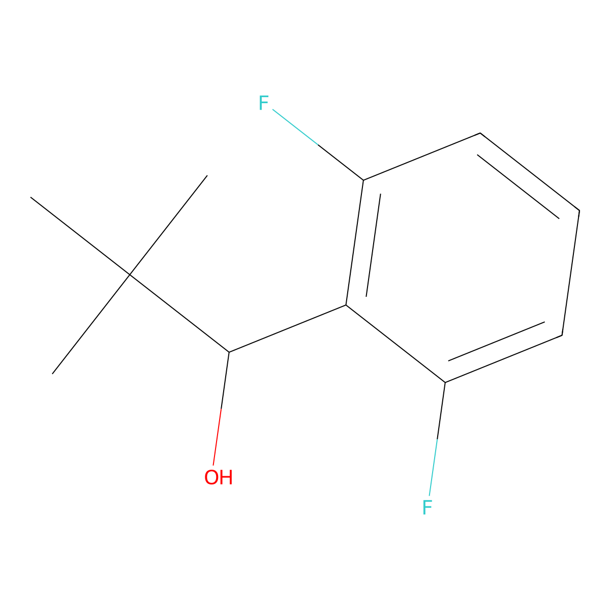 1-(2,6-Difluorophenyl)-2,2-dimethylpropan-1-ol molecular structure, CAS 1339375-33-5
