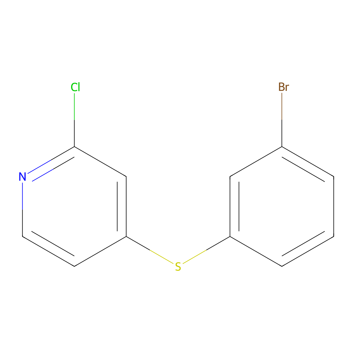 4-[(3-Bromophenyl)sulfanyl]-2-chloropyridine molecular structure, CAS 1339375-57-3