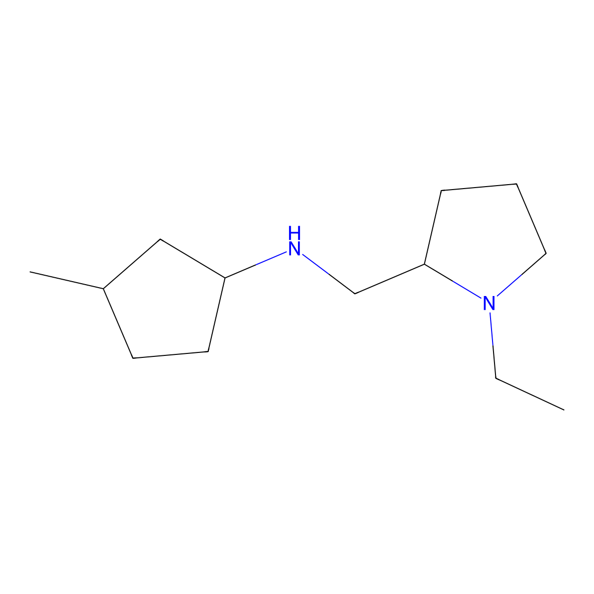 N-[(1-ethylpyrrolidin-2-yl)methyl]-3-methylcyclopentan-1-amine molecular structure, CAS 1339377-21-7