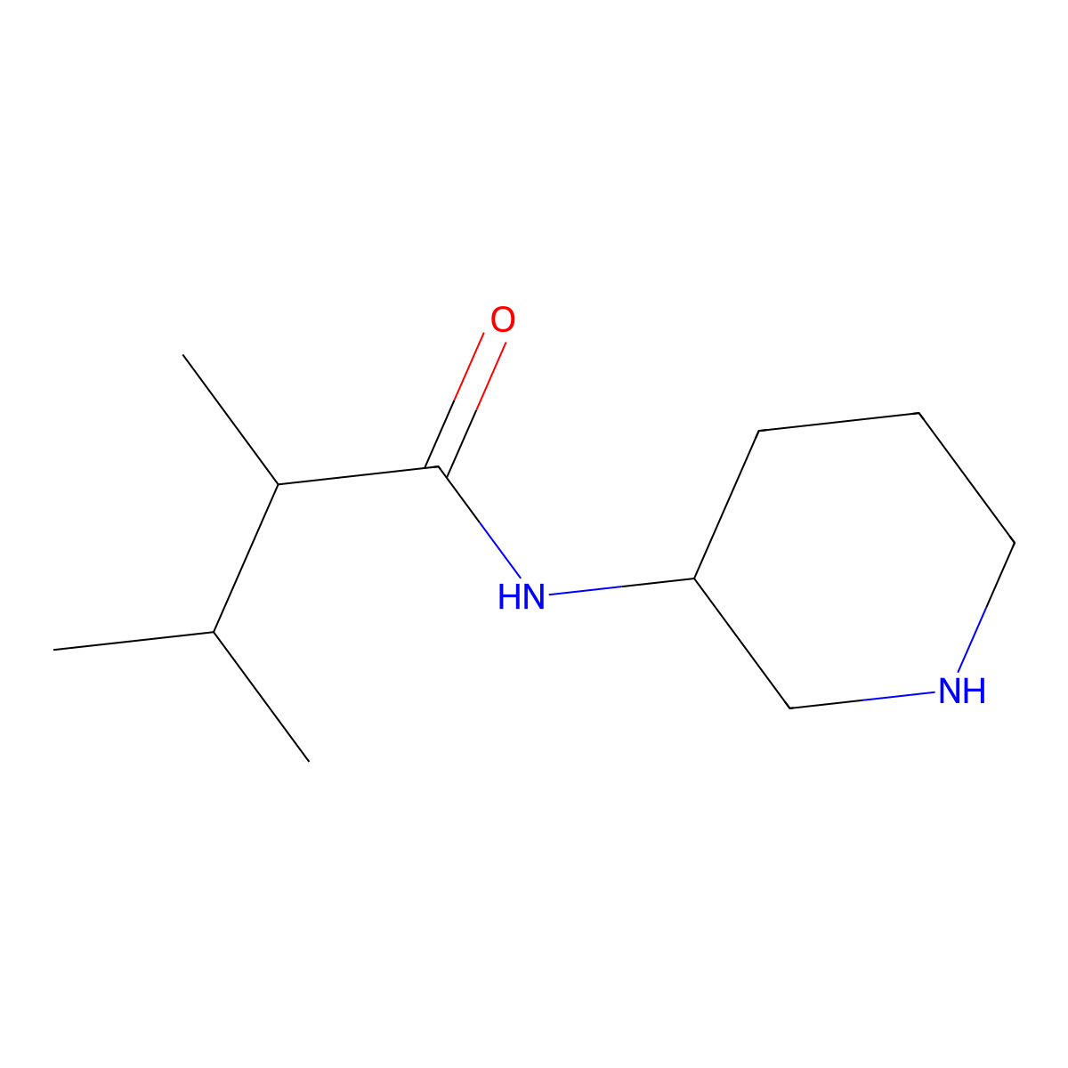 2,3-dimethyl-N-(piperidin-3-yl)butanamide molecular structure, CAS 1339377-36-4