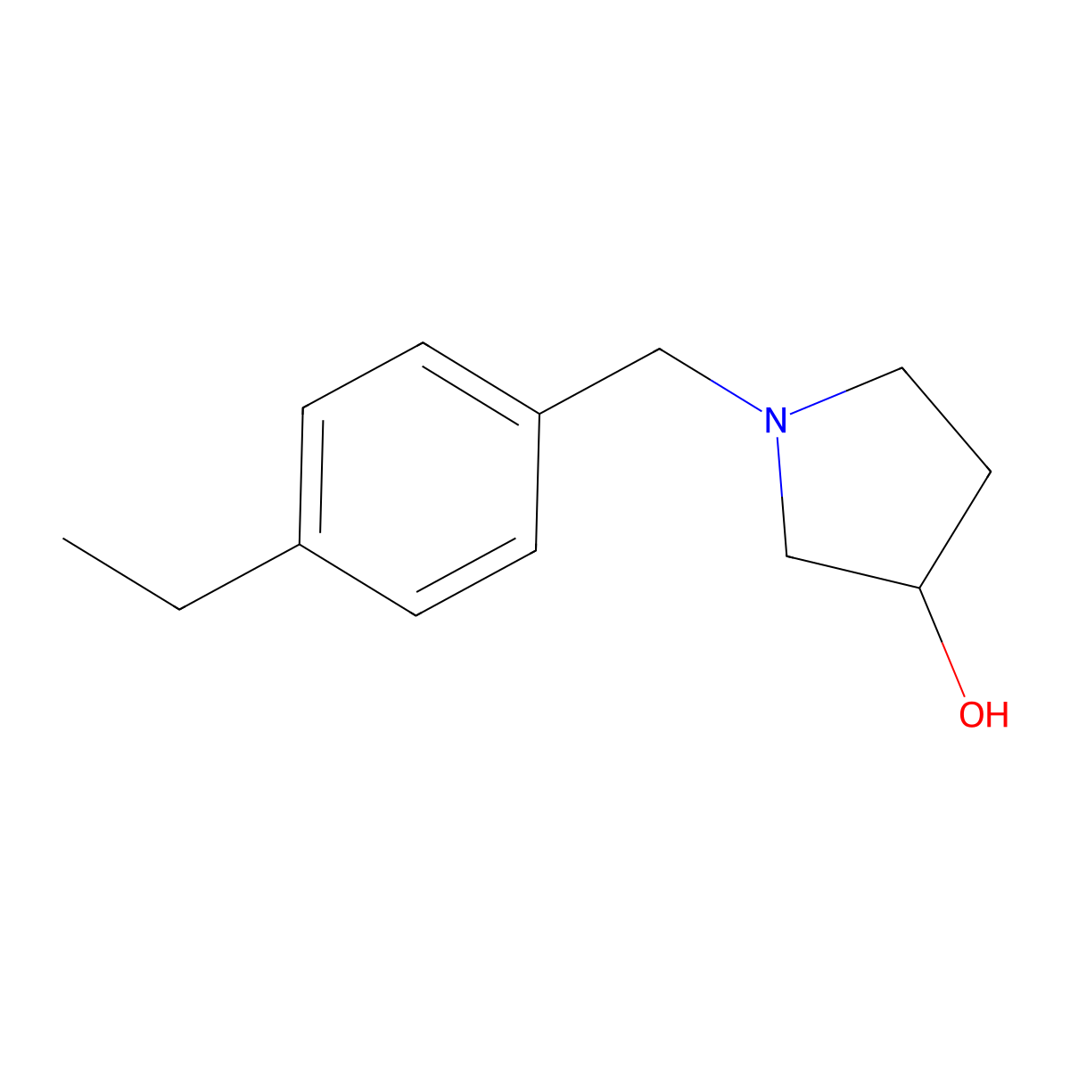 1-[(4-Ethylphenyl)methyl]pyrrolidin-3-ol molecular structure, CAS 1339379-42-8