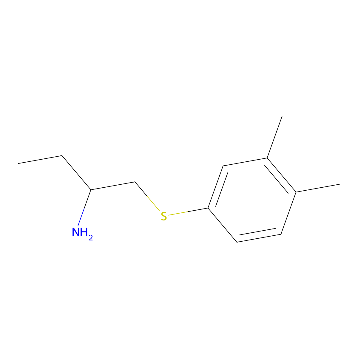4-[(2-Aminobutyl)sulfanyl]-1,2-dimethylbenzene molecular structure, CAS 1339381-36-0