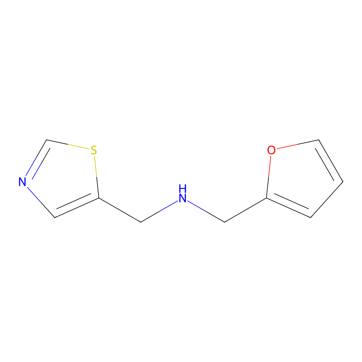 [(Furan-2-yl)methyl][(1,3-thiazol-5-yl)methyl]amine molecular structure, CAS 1339381-66-6