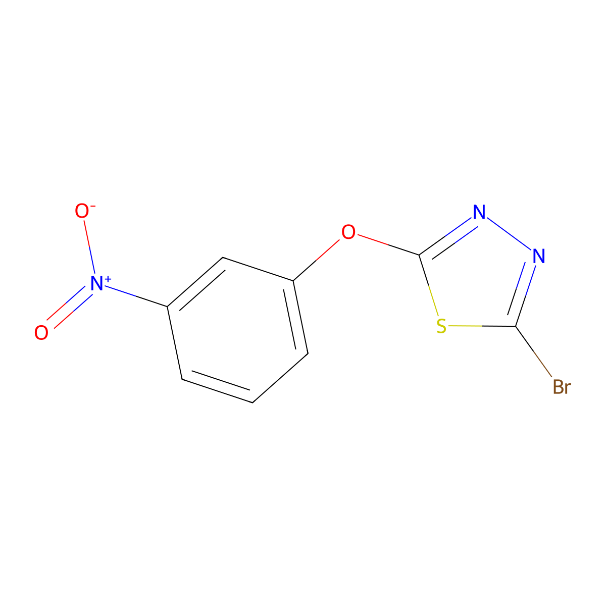 2-Bromo-5-(3-nitrophenoxy)-1,3,4-thiadiazole molecular structure, CAS 1339381-69-9