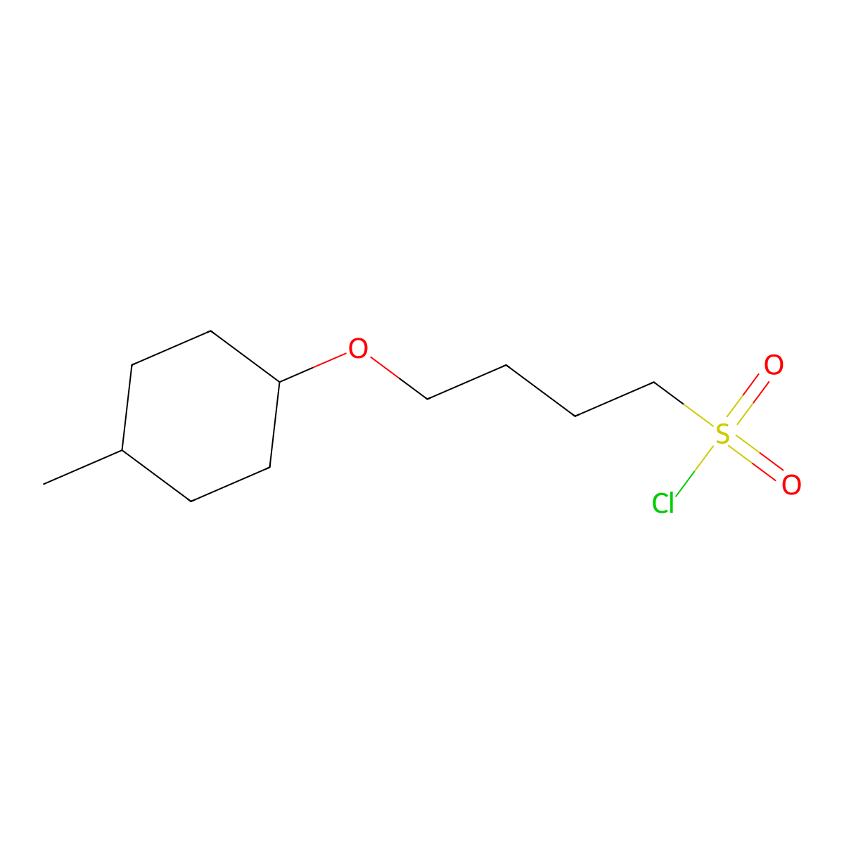 4-((4-Methylcyclohexyl)oxy)butane-1-sulfonyl chloride molecular structure, CAS 1339382-97-6
