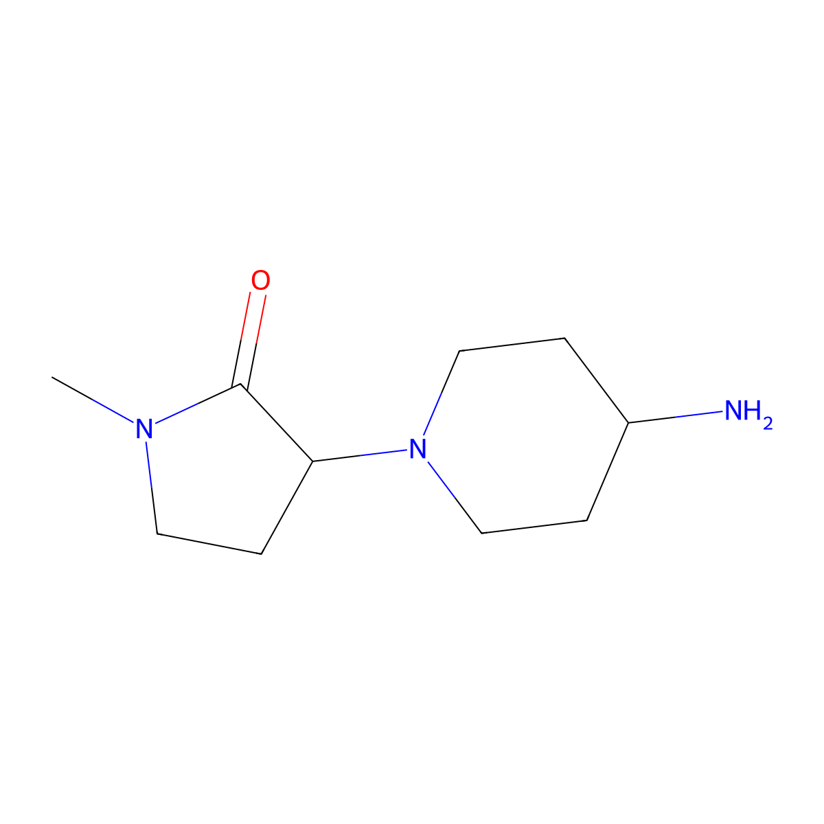 3-(4-Aminopiperidin-1-yl)-1-methylpyrrolidin-2-one molecular structure, CAS 1339383-10-6