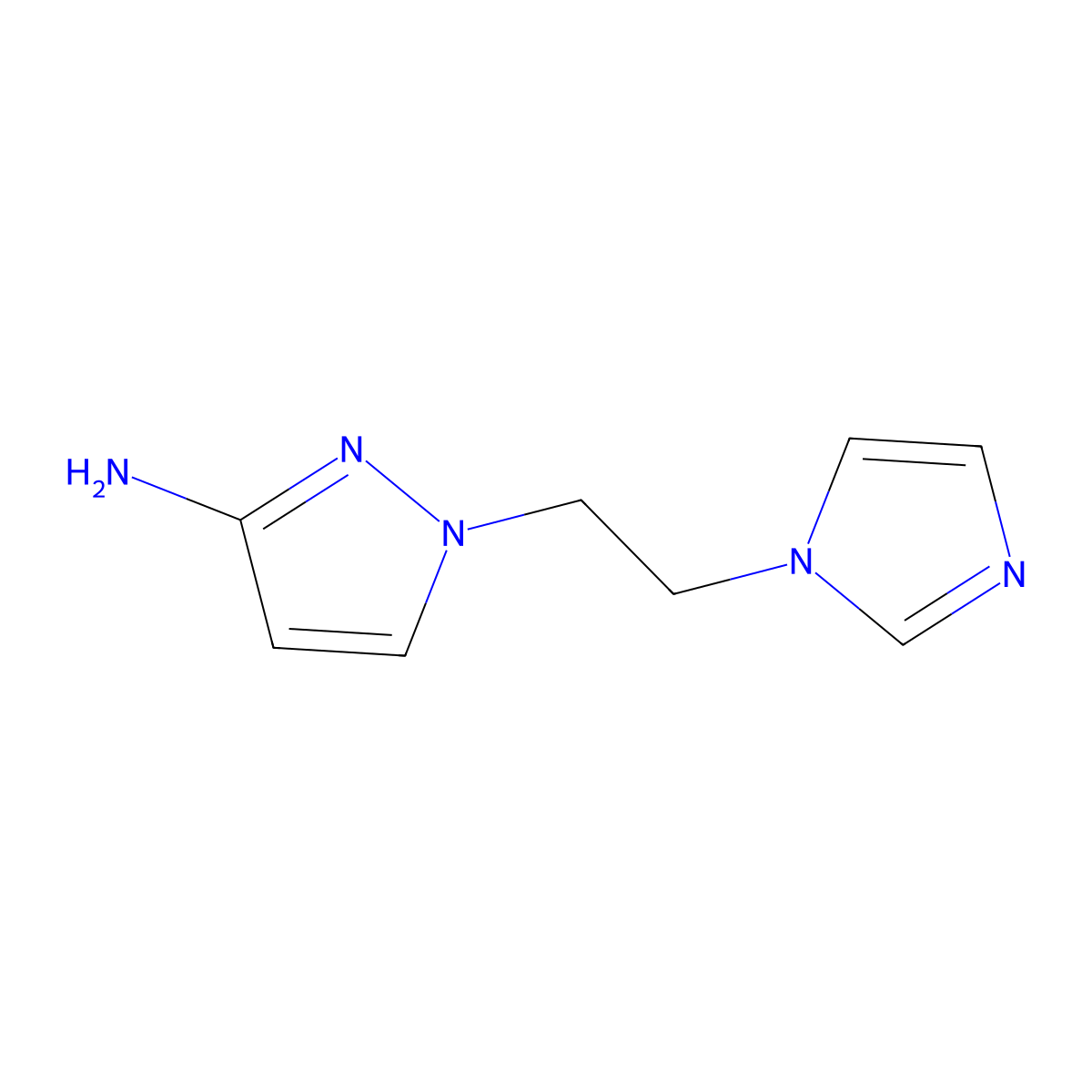 1-[2-(1H-imidazol-1-yl)ethyl]-1H-pyrazol-3-amine molecular structure, CAS 1339383-88-8