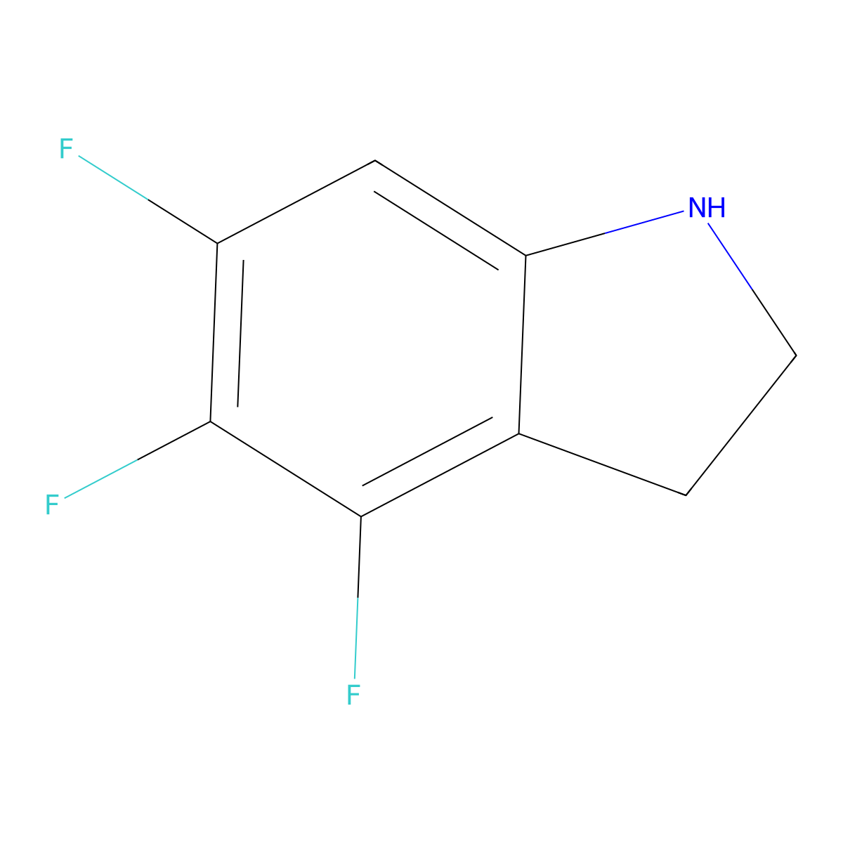4,5,6-trifluoro-2,3-dihydro-1H-indole molecular structure, CAS 1339384-54-1