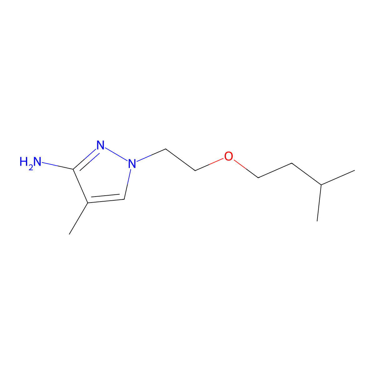1-(2-(Isopentyloxy)ethyl)-4-methyl-1h-pyrazol-3-amine molecular structure, CAS 1339385-57-7