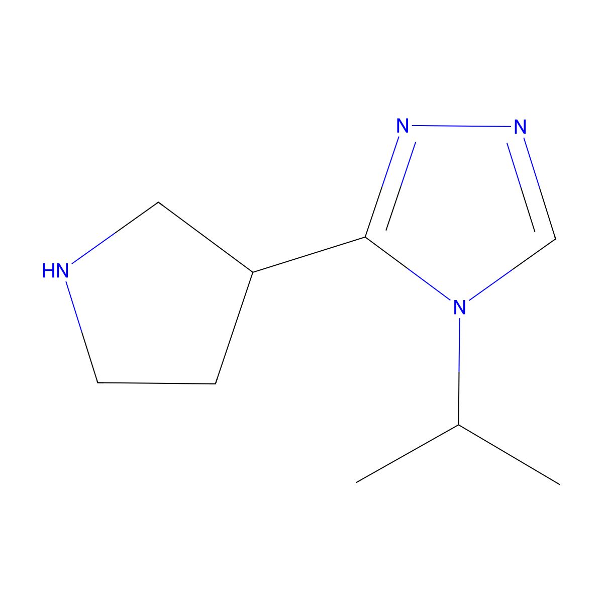 4-(propan-2-yl)-3-(pyrrolidin-3-yl)-4H-1,2,4-triazole molecular structure, CAS 1339385-63-5