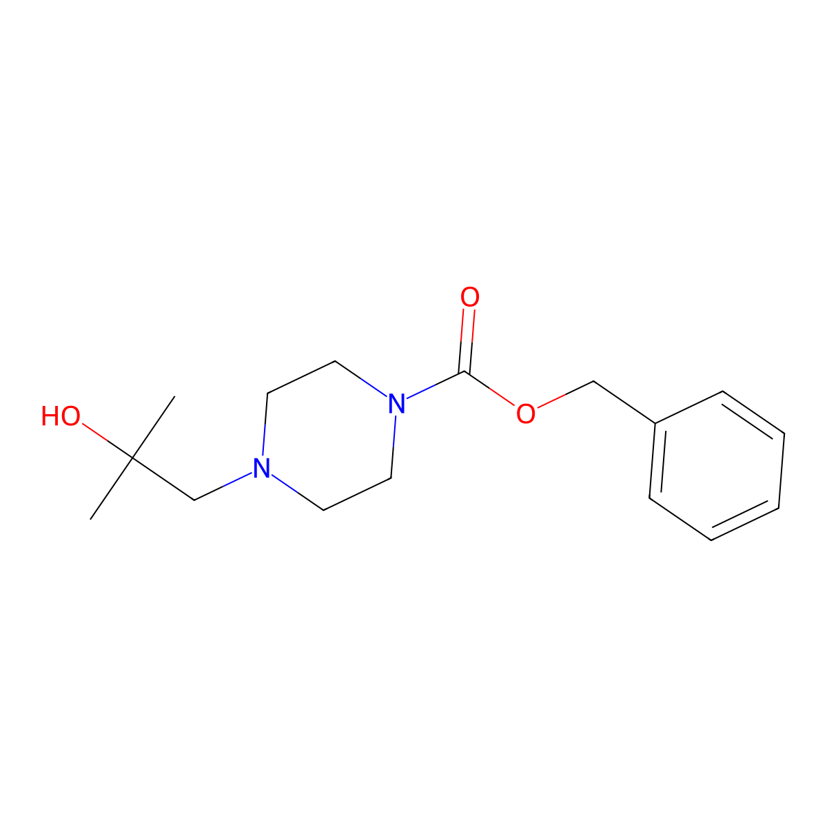 Benzyl 4-(2-hydroxy-2-methylpropyl)piperazine-1-carboxylate molecular structure, CAS 1339386-84-3
