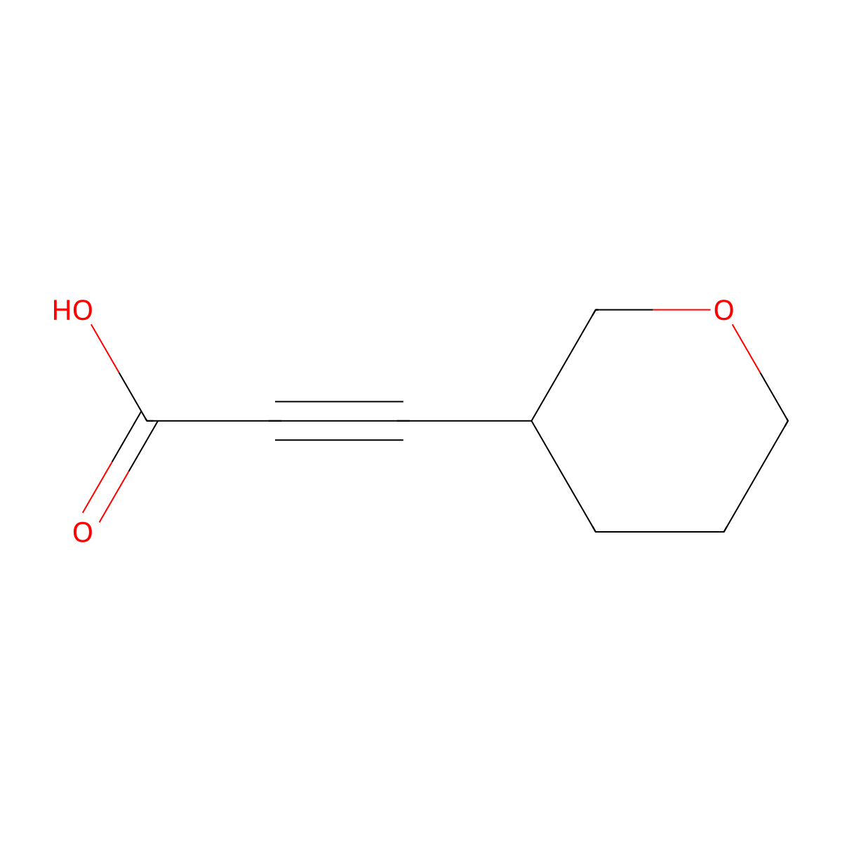 3-(Oxan-3-yl)prop-2-ynoic acid molecular structure, CAS 1339388-27-0