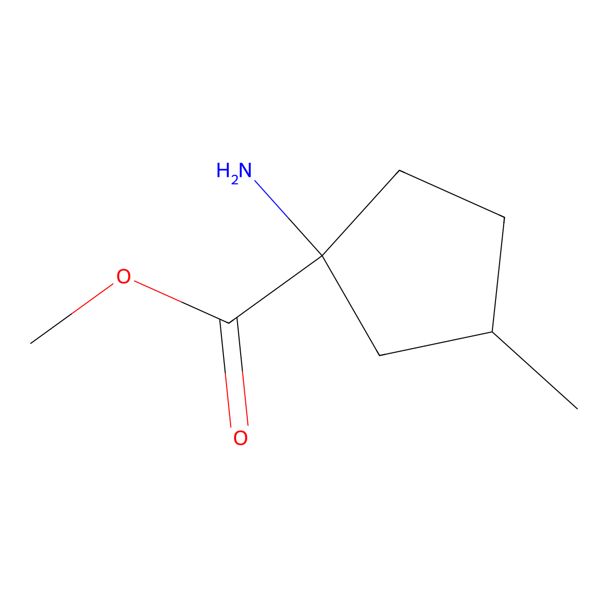 Methyl 1-amino-3-methylcyclopentane-1-carboxylate molecular structure, CAS 1339391-13-7