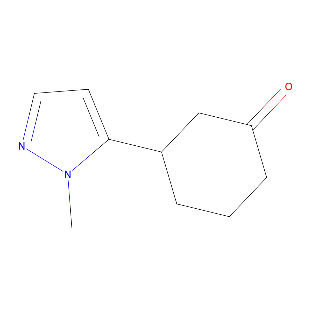 3-(1-methyl-1H-pyrazol-5-yl)cyclohexan-1-one molecular structure, CAS 1339391-36-4