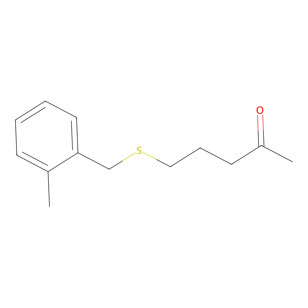 5-((2-Methylbenzyl)thio)pentan-2-one molecular structure, CAS 1339391-66-0