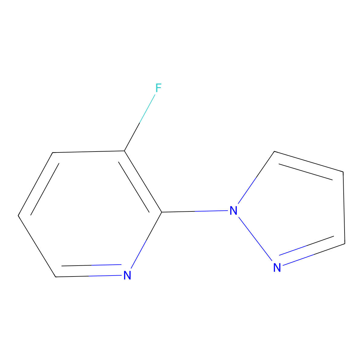 3-fluoro-2-(1H-pyrazol-1-yl)pyridine molecular structure, CAS 1339392-76-5
