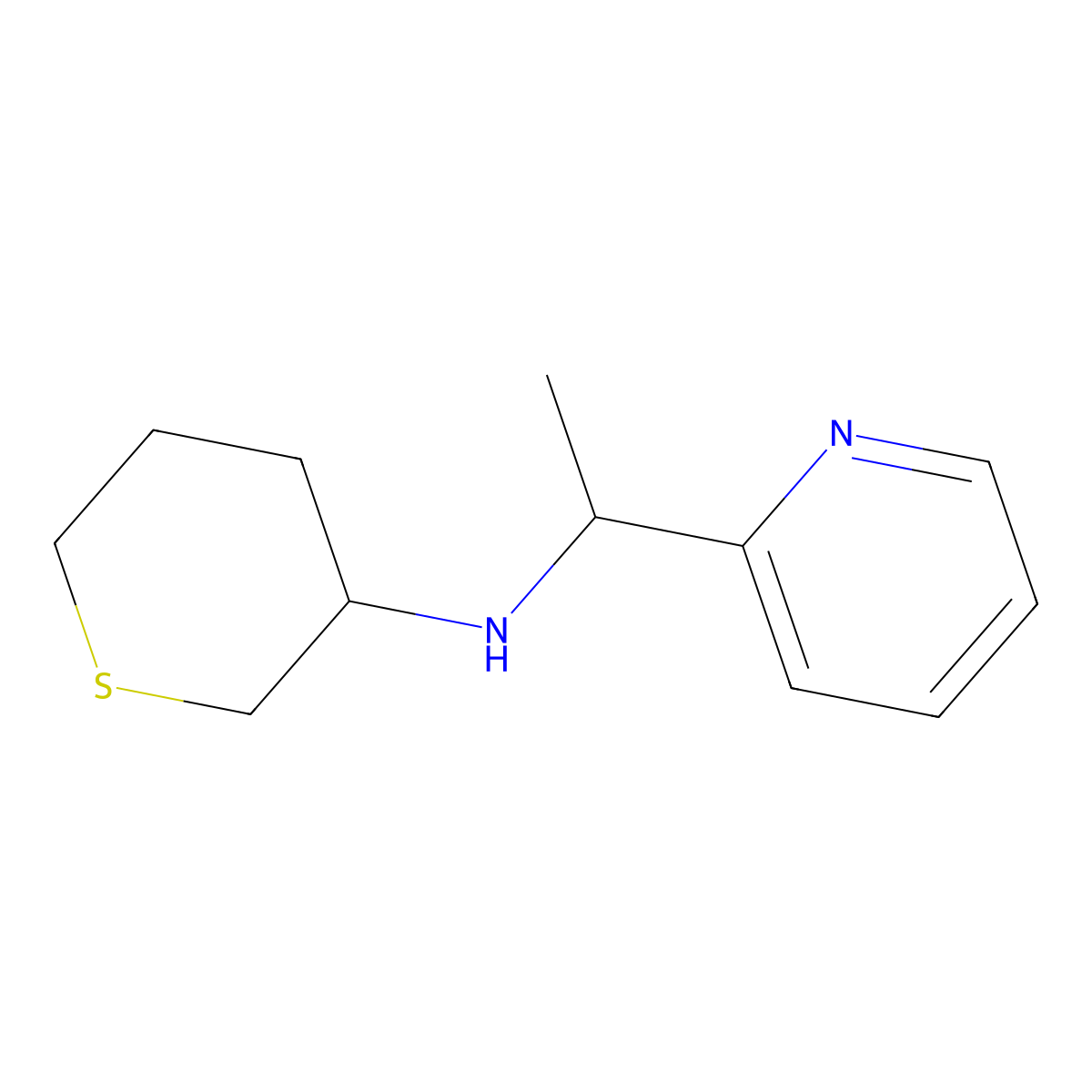 N-[1-(Pyridin-2-yl)ethyl]thian-3-amine molecular structure, CAS 1339393-51-9