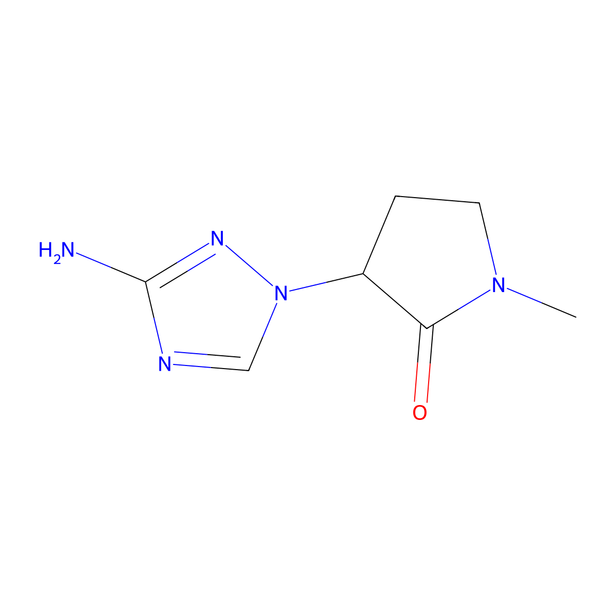 3-(3-amino-1H-1,2,4-triazol-1-yl)-1-methylpyrrolidin-2-one molecular structure, CAS 1339393-63-3