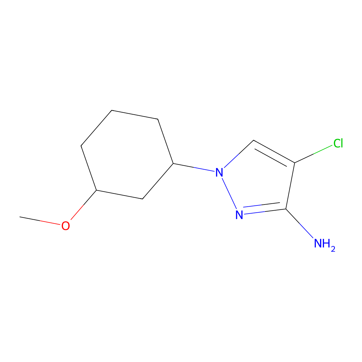 4-Chloro-1-(3-methoxycyclohexyl)-1h-pyrazol-3-amine molecular structure, CAS 1339393-85-9