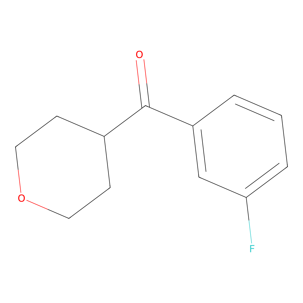(3-Fluorophenyl)(tetrahydro-2H-pyran-4-yl)methanone molecular structure, CAS 1339395-87-7