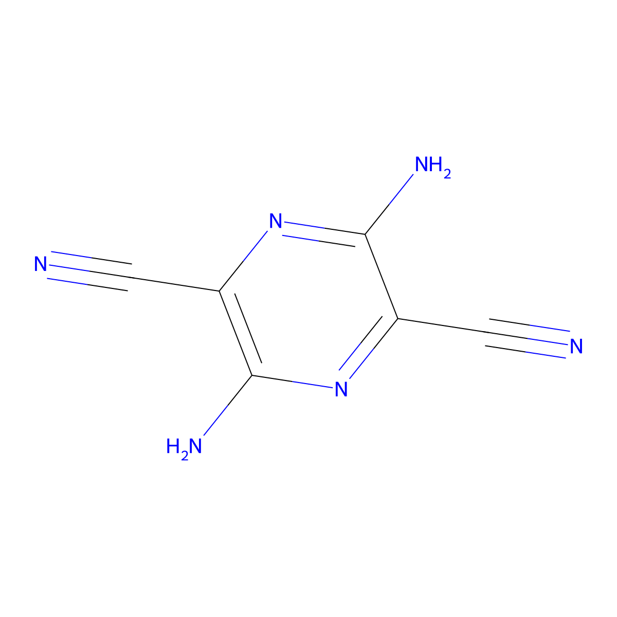 2,5-Pyrazinedicarbonitrile, 3,6-diamino- molecular structure, CAS 133940-72-4