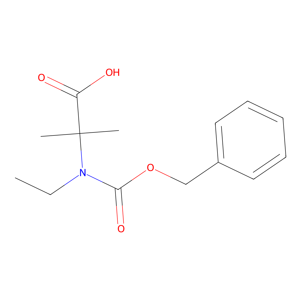 2-{[(Benzyloxy)carbonyl](ethyl)amino}-2-methylpropanoic acid molecular structure, CAS 1339400-07-5