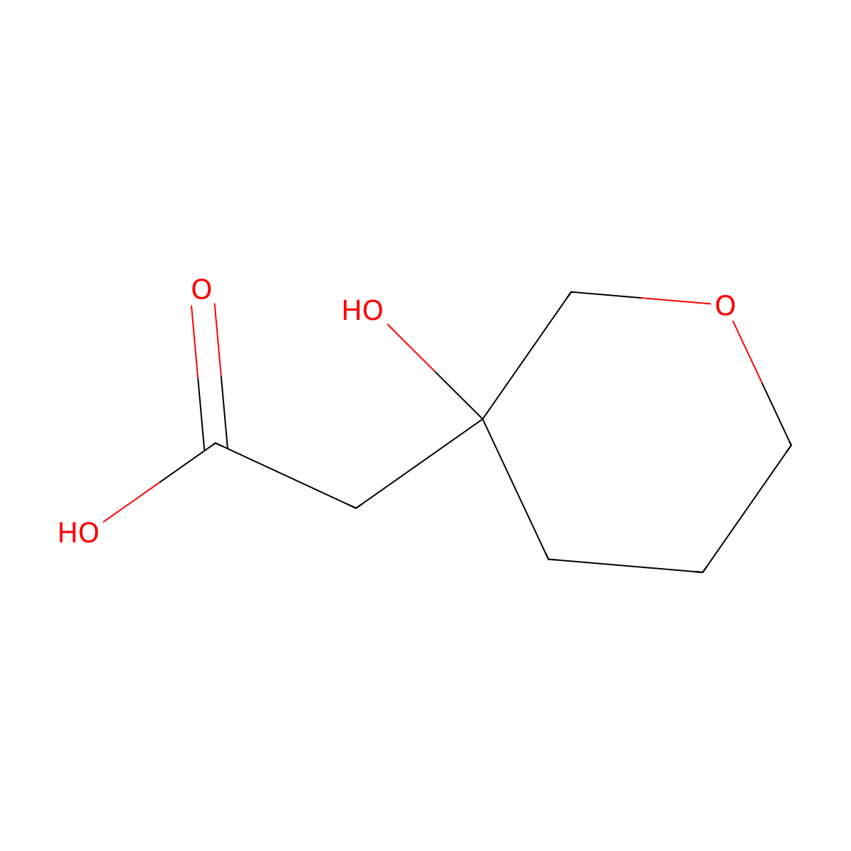 2-(3-Hydroxyoxan-3-yl)acetic acid molecular structure, CAS 1339401-07-8