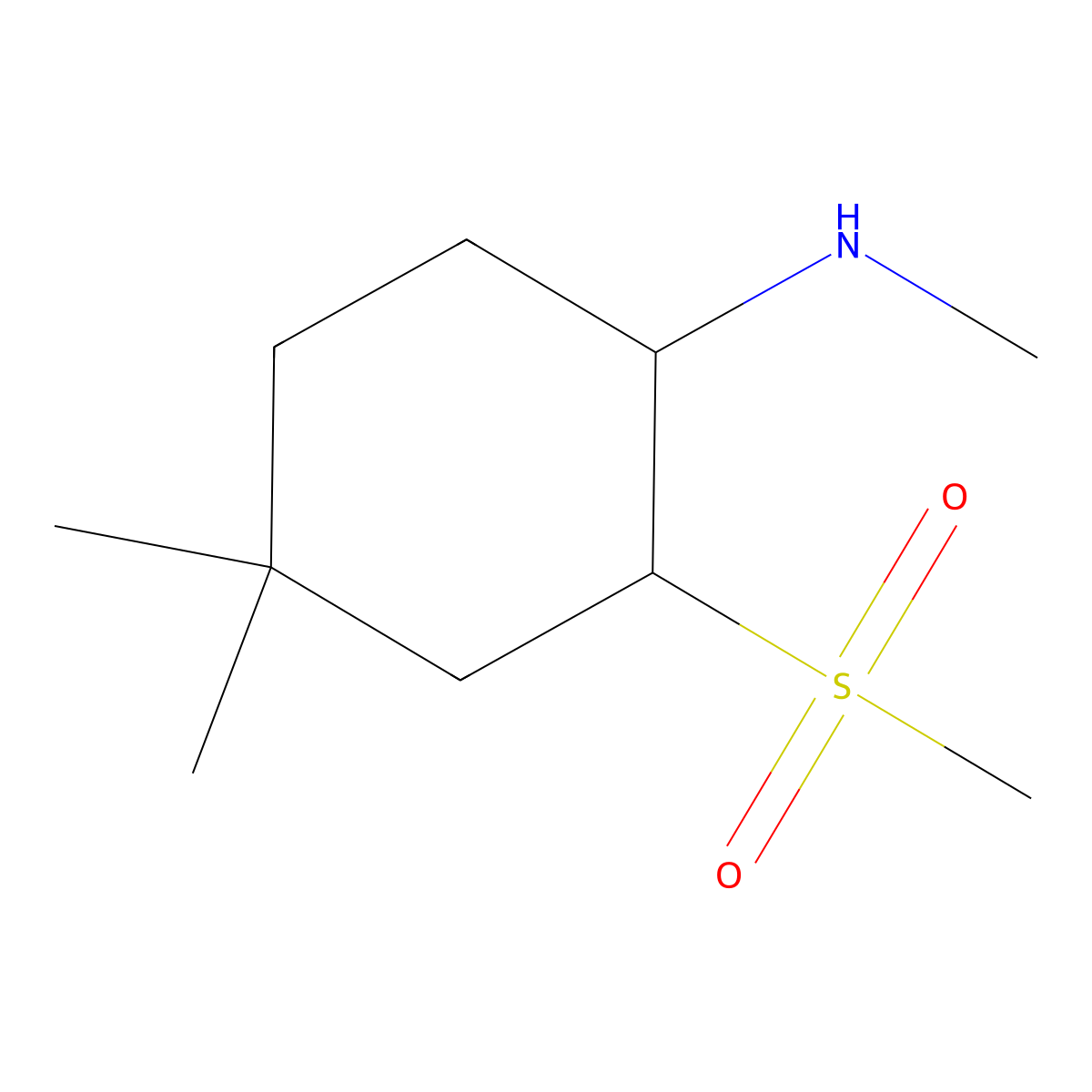 2-methanesulfonyl-N,4,4-trimethylcyclohexan-1-amine molecular structure, CAS 1339401-60-3