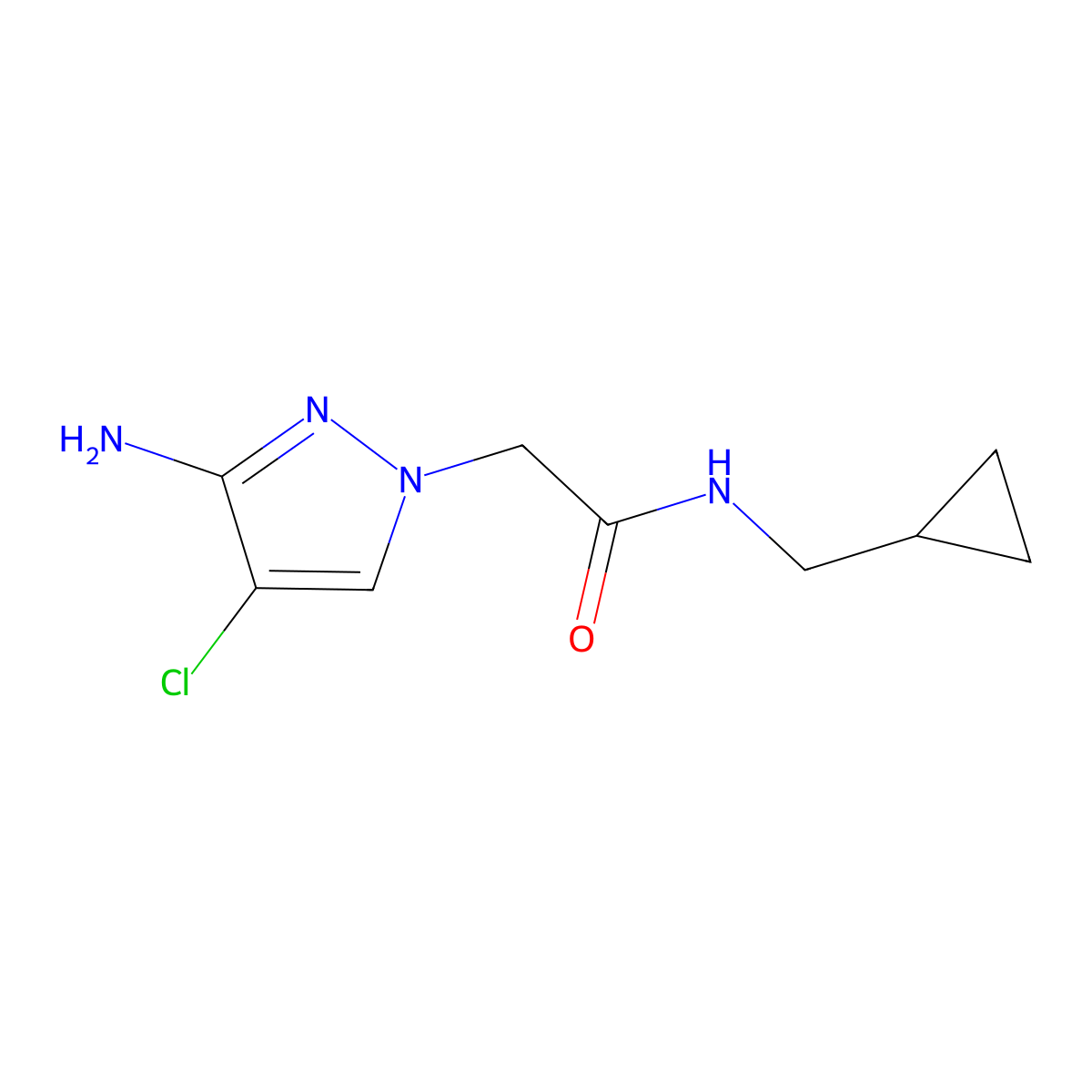 2-(3-Amino-4-chloro-1h-pyrazol-1-yl)-N-(cyclopropylmethyl)acetamide molecular structure, CAS 1339402-31-1