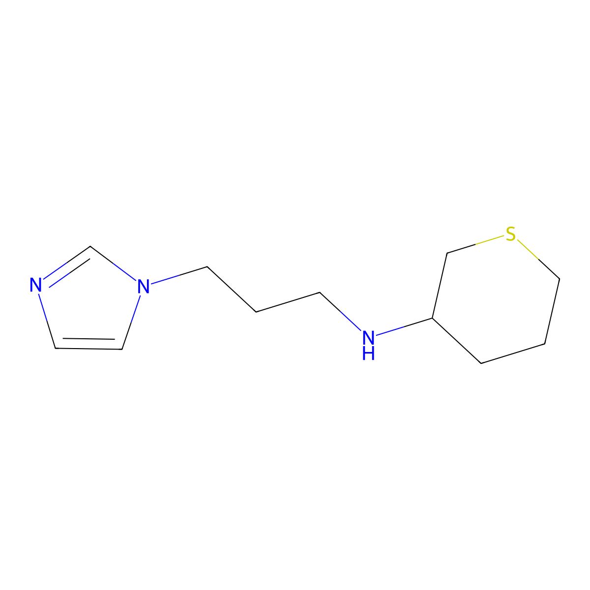 N-(3-(1H-Imidazol-1-yl)propyl)tetrahydro-2H-thiopyran-3-amine molecular structure, CAS 1339404-33-9