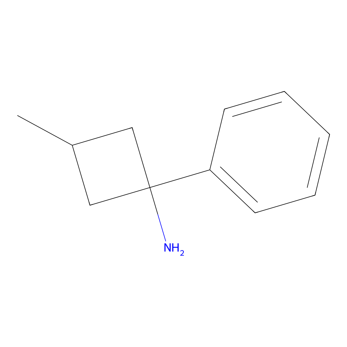3-Methyl-1-phenylcyclobutan-1-amine molecular structure, CAS 1339404-56-6