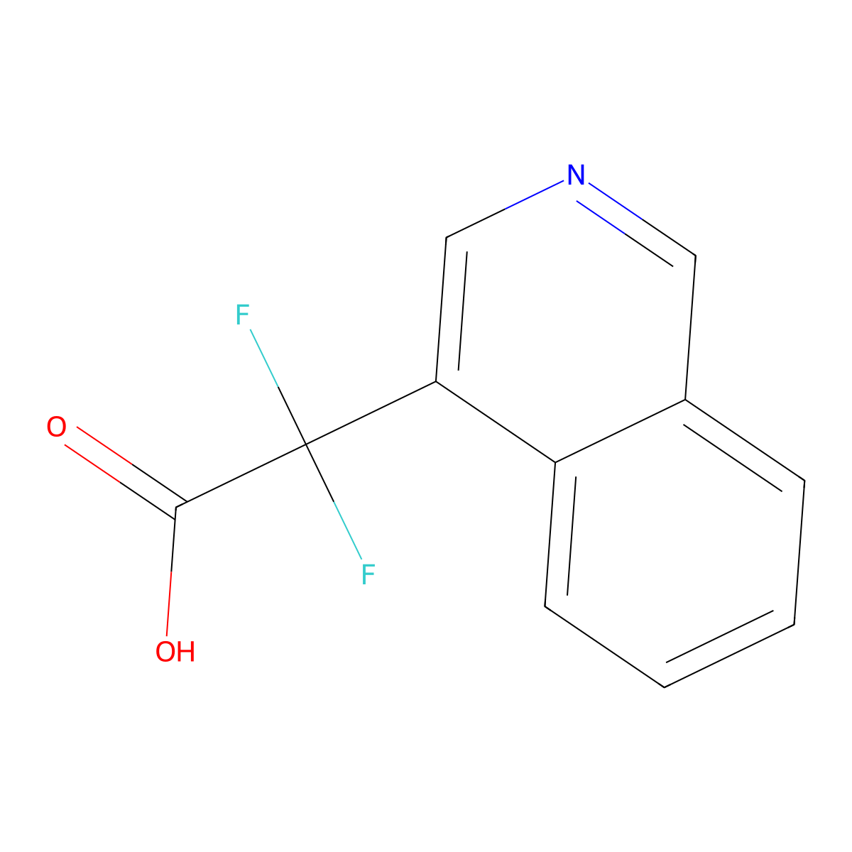 2,2-Difluoro-2-(isoquinolin-4-yl)acetic acid molecular structure, CAS 1339405-67-2