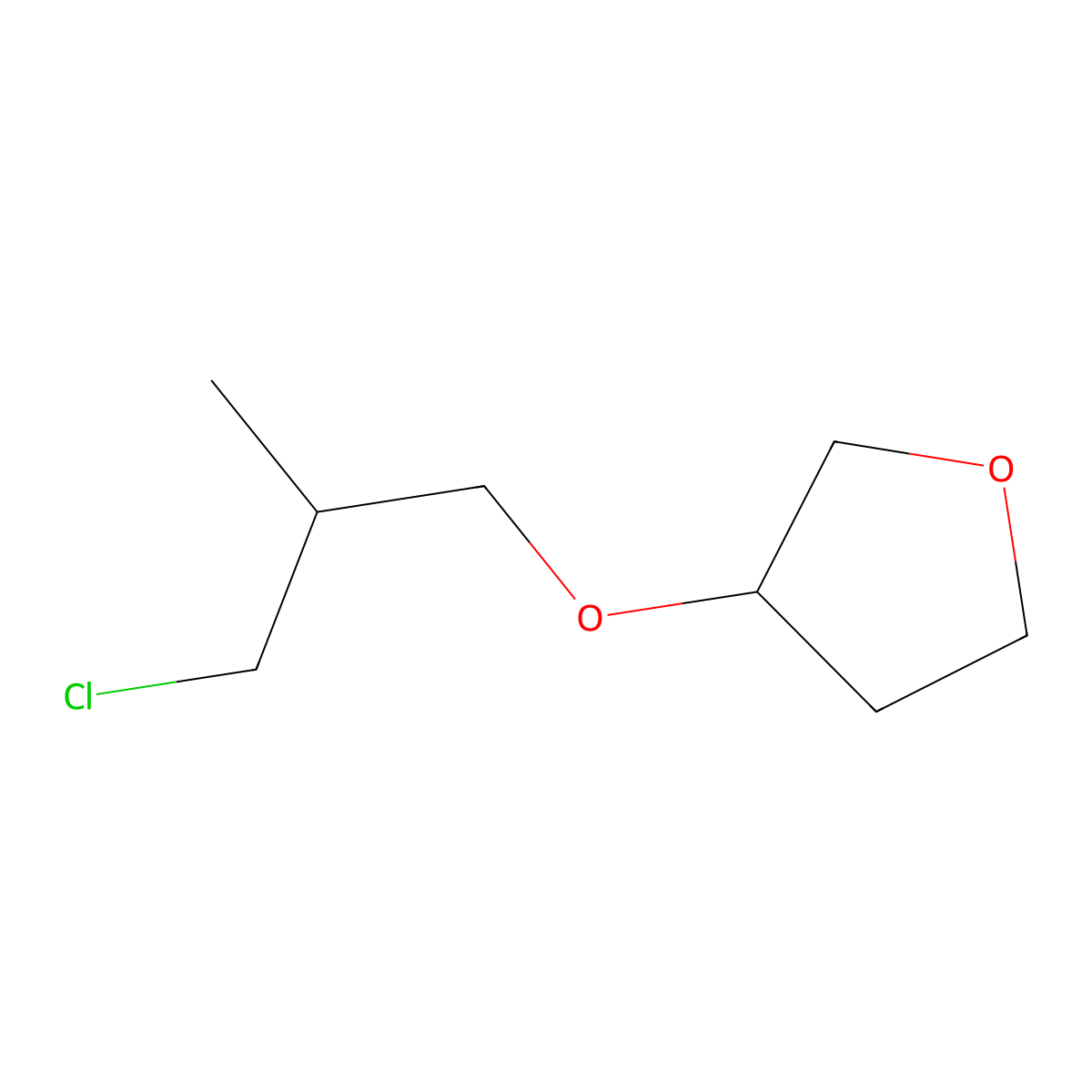 3-(3-Chloro-2-methylpropoxy)oxolane molecular structure, CAS 1339406-03-9