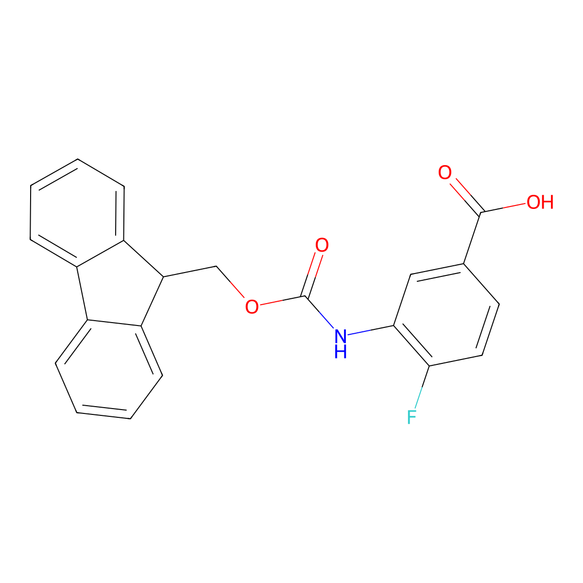 3-{[(9H-fluoren-9-ylmethoxy)carbonyl]amino}-4-fluorobenzoic acid molecular structure, CAS 1339407-92-9