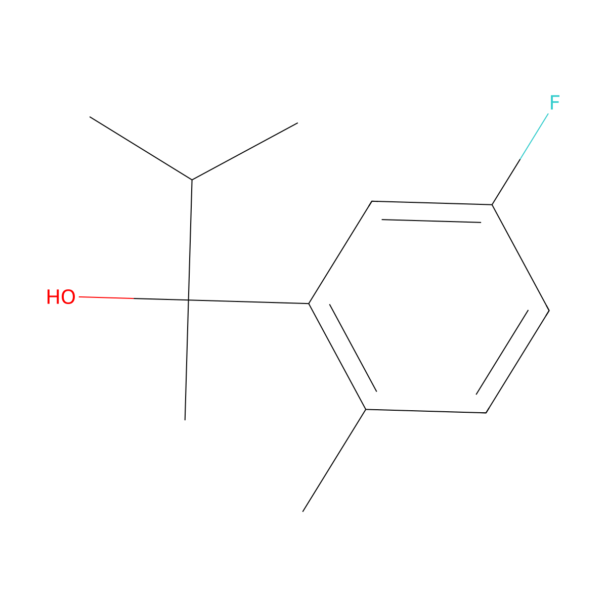 2-(3-Fluoro-6-methylphenyl)-3-methyl-butan-2-ol molecular structure, CAS 1339407-98-5