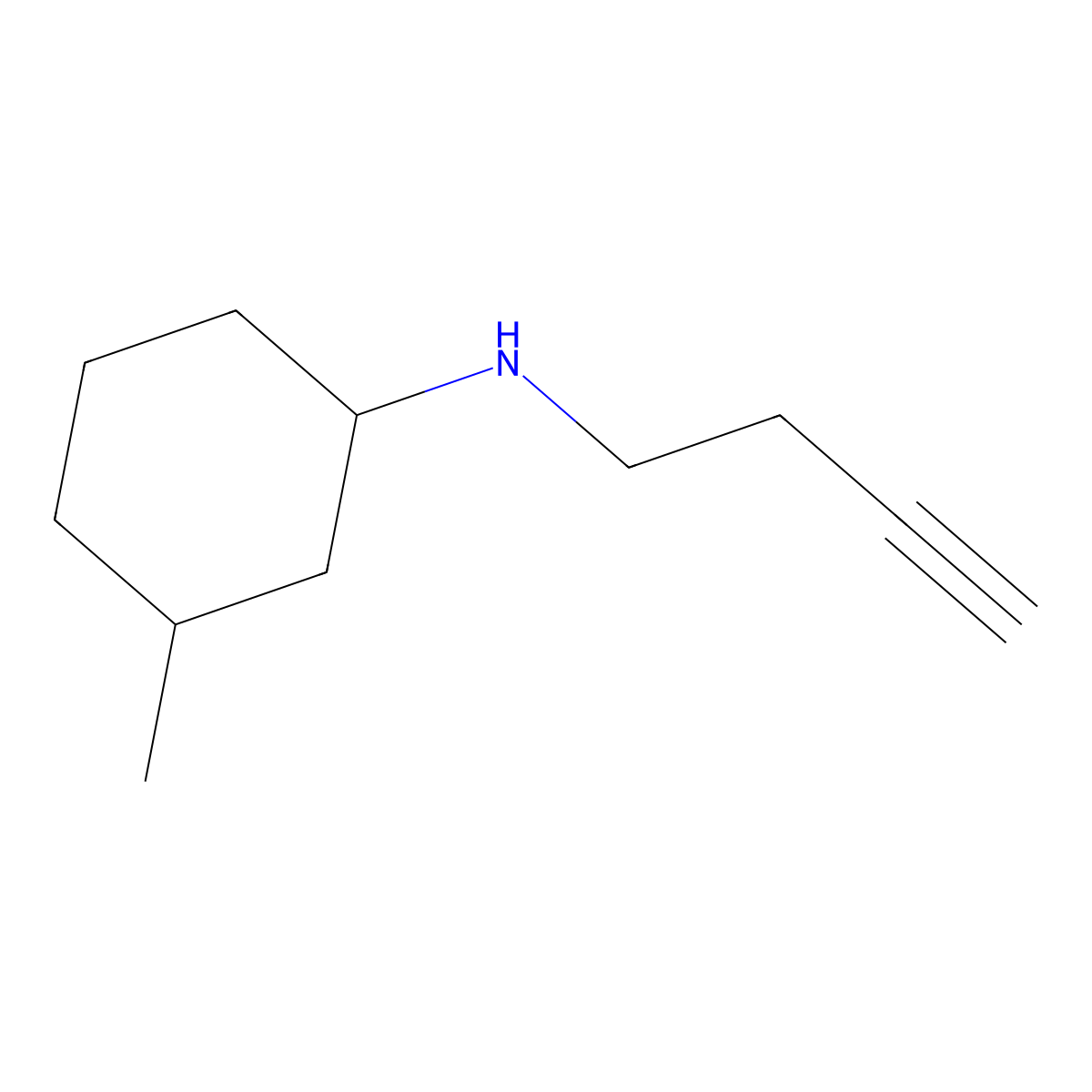 N-(But-3-YN-1-YL)-3-methylcyclohexan-1-amine molecular structure, CAS 1339408-63-7
