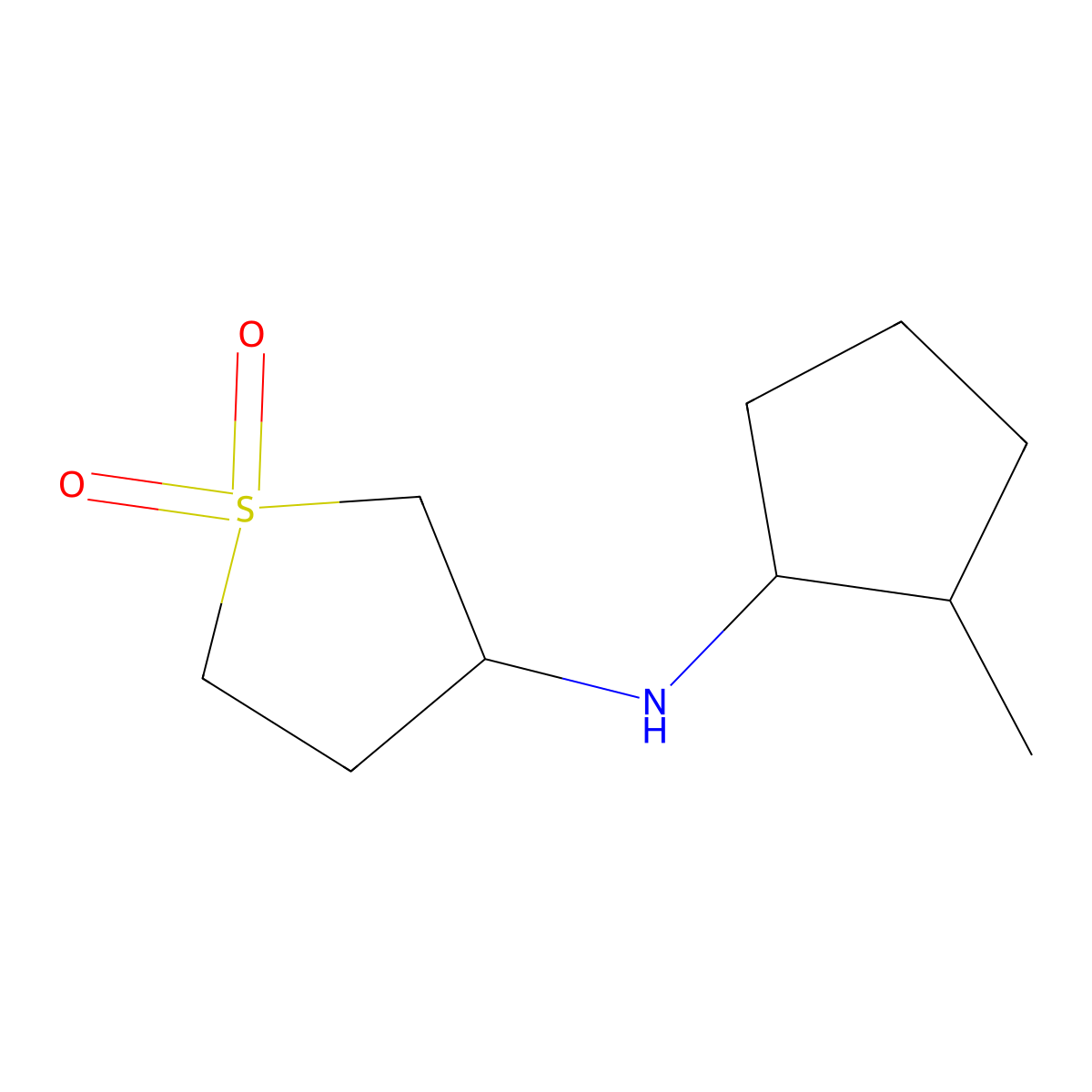3-[(2-Methylcyclopentyl)amino]-1lambda6-thiolane-1,1-dione molecular structure, CAS 1339409-08-3